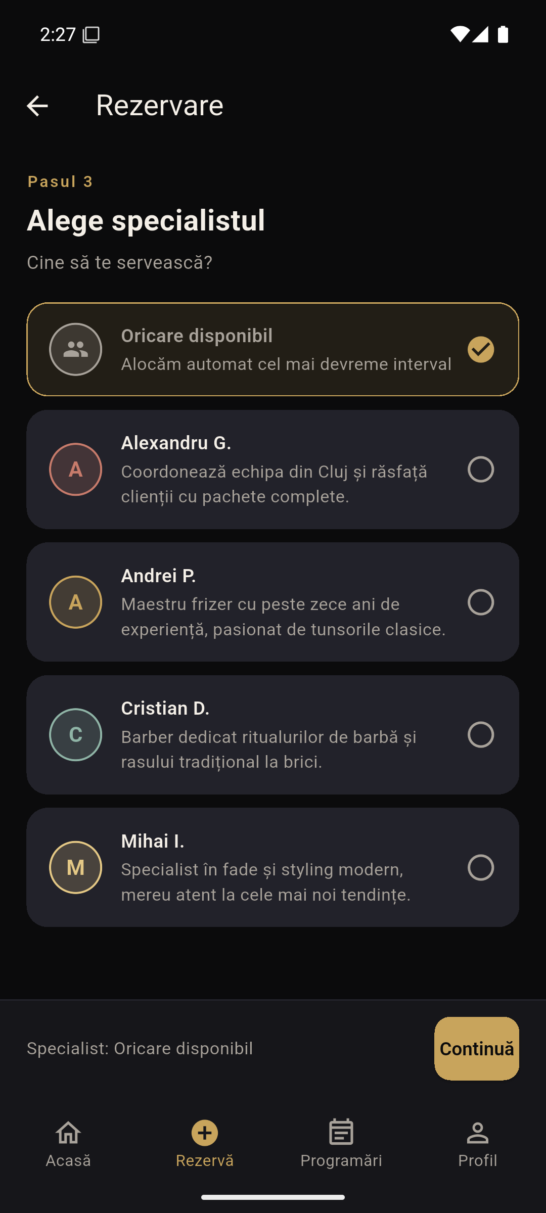 Pasul 3 — alege specialistul