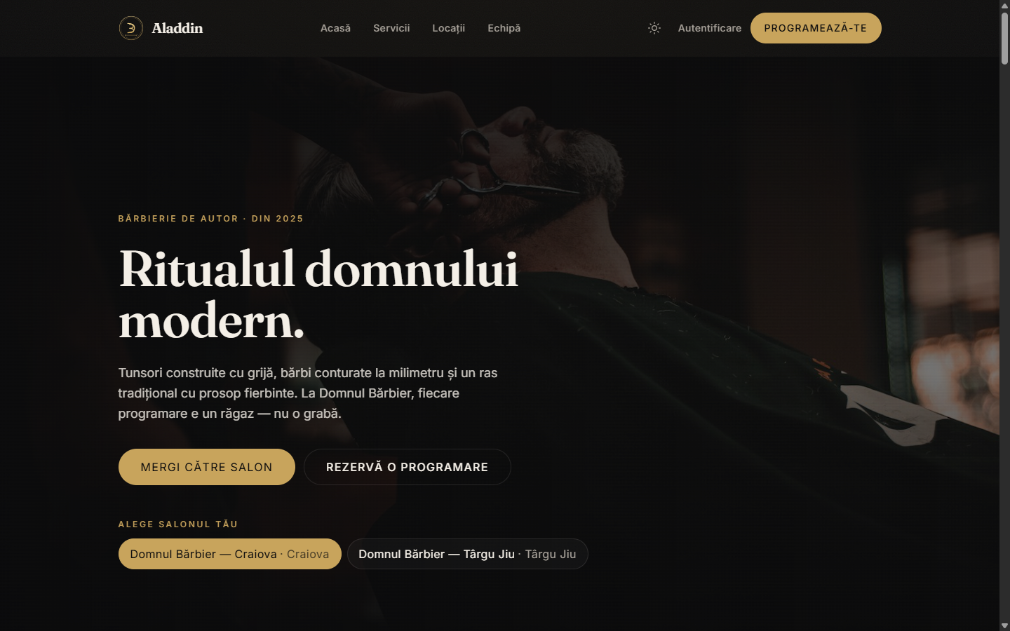 Site-ul public al unui salon construit cu EvoBook
